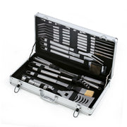 Set Valigetta Accessori per Barbecue Ompagrill in Alluminio da 32 Pezzi in Acciaio Inox