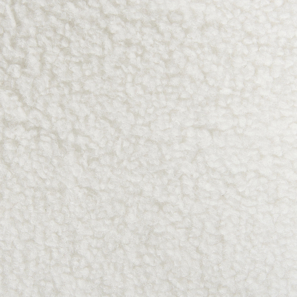 Divano a 3 posti Tessuto boucle bianco Morbido Nubby Gambe in metallo Bordi decorativi neri Stile retro Glam Art Decor