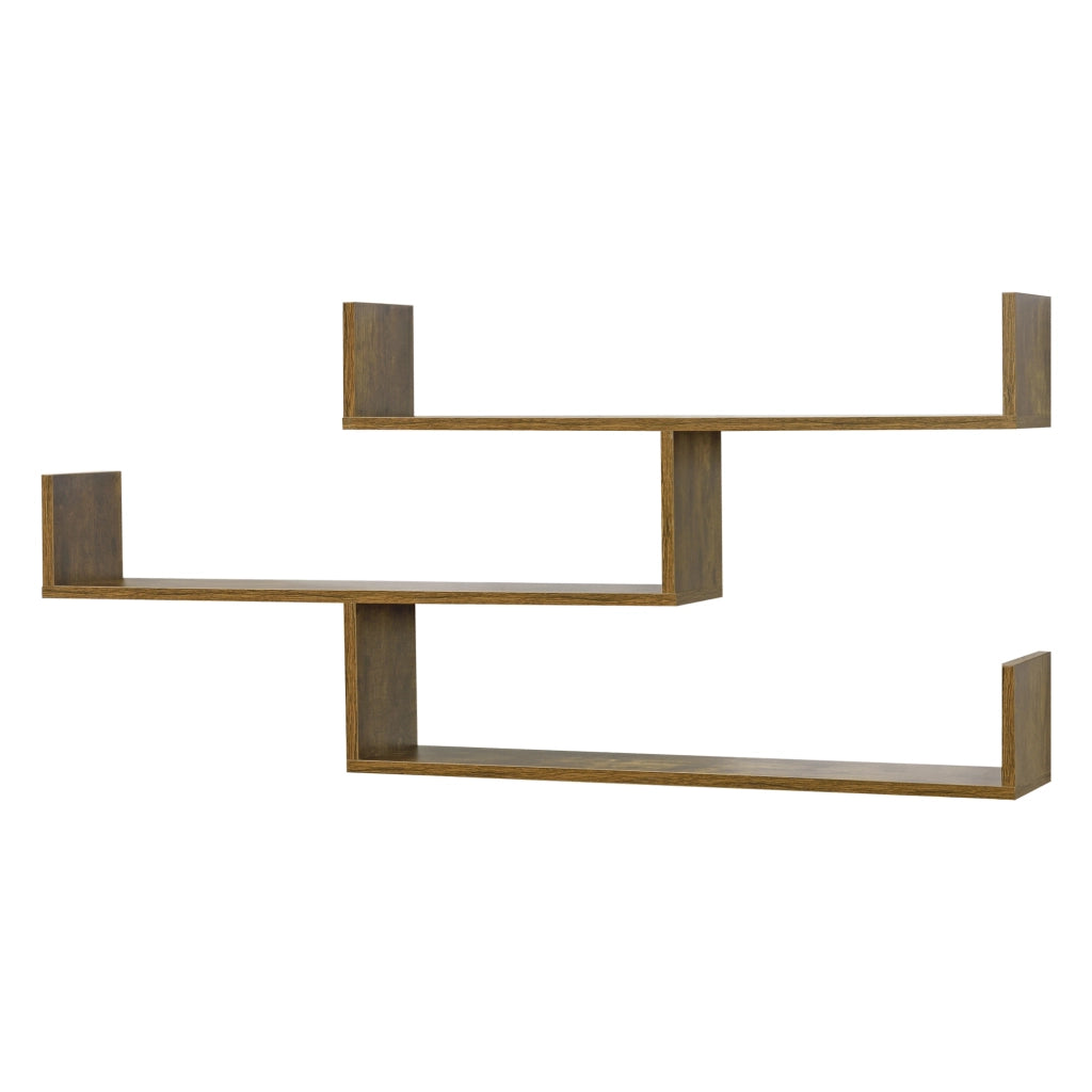 Mensola da Parete Grimstad con 3 Ripiani 119x18x55 cm - Effetto Legno Scuro [en.casa]