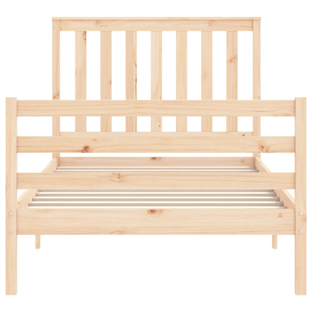 Giroletto con Testiera 100x200 cm in Legno Massello 3194236