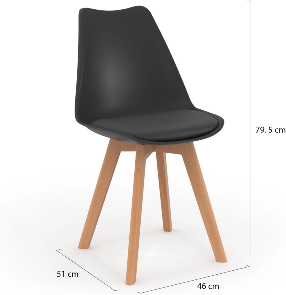 Set di 4 sedie da pranzo nere SARA