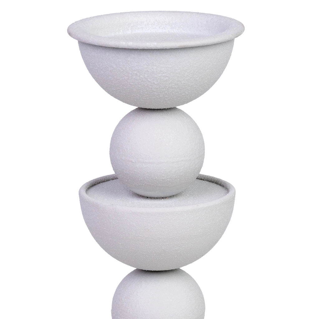 Portacandele in metallo bianco 12,5x12,5x43h cm