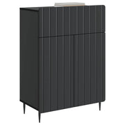Credenza | Madia | Buffet da pranzo | Armadio da pranzo Nero 66 x 34,5 x 92 cm Legno ingegnerizzato
