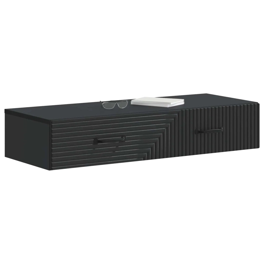 Tavolino da Parete Laterale Nero 87,5 x 34,5 x 17 cm 898666