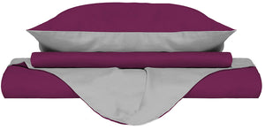 Copripiumino con Sacco e Federe Doubleface Fuxia/Grigio Matrimoniale