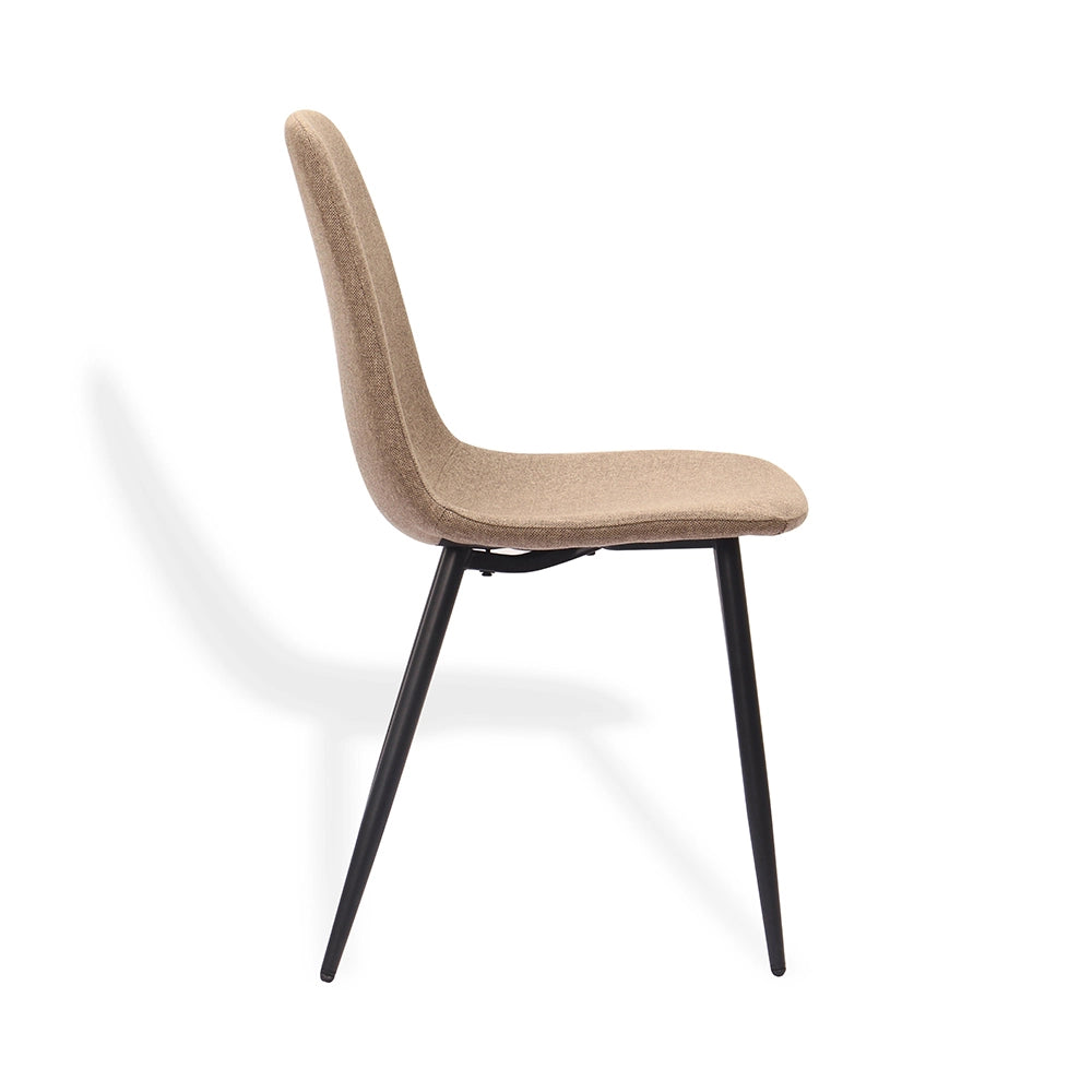 Sedia da pranzo in tessuto e metallo - Xylo - Set di 2 - Beige chiaro