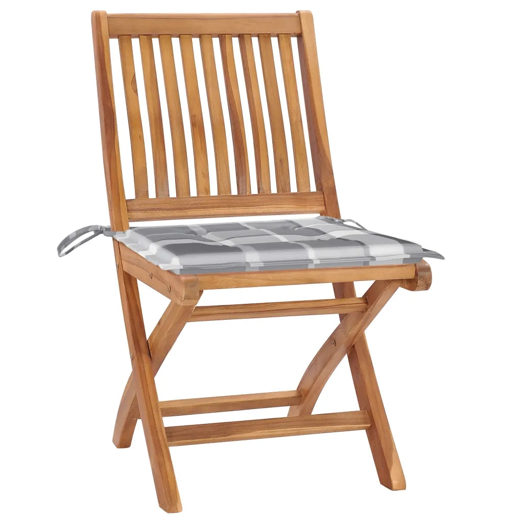 Sedie da Giardino Pieghevoli con Cuscini 6 pz Massello di Teak 3072848