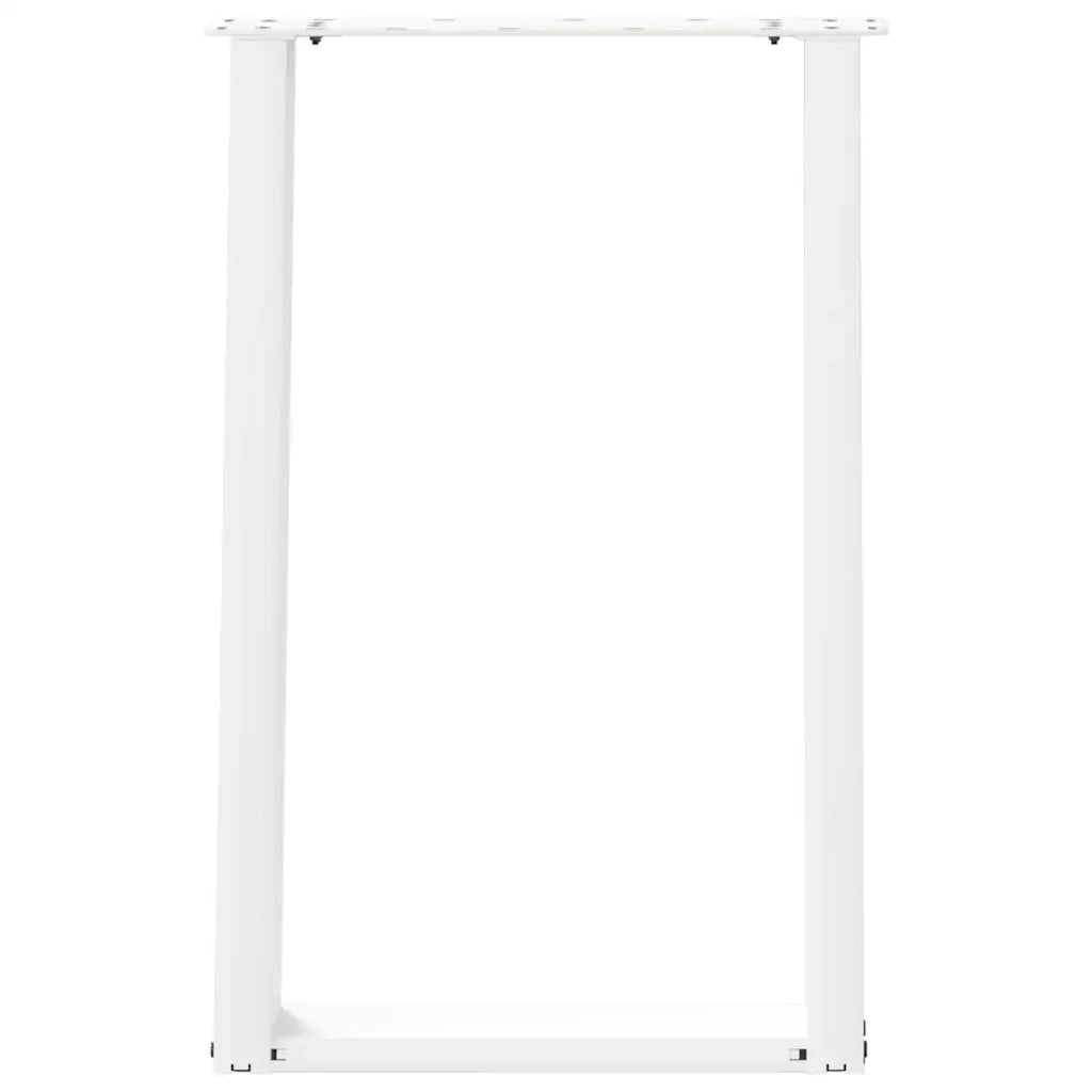 Gambe per tavolo da pranzo a forma di U 2 pz bianche 50x(72-73) cm in acciaio 4012785