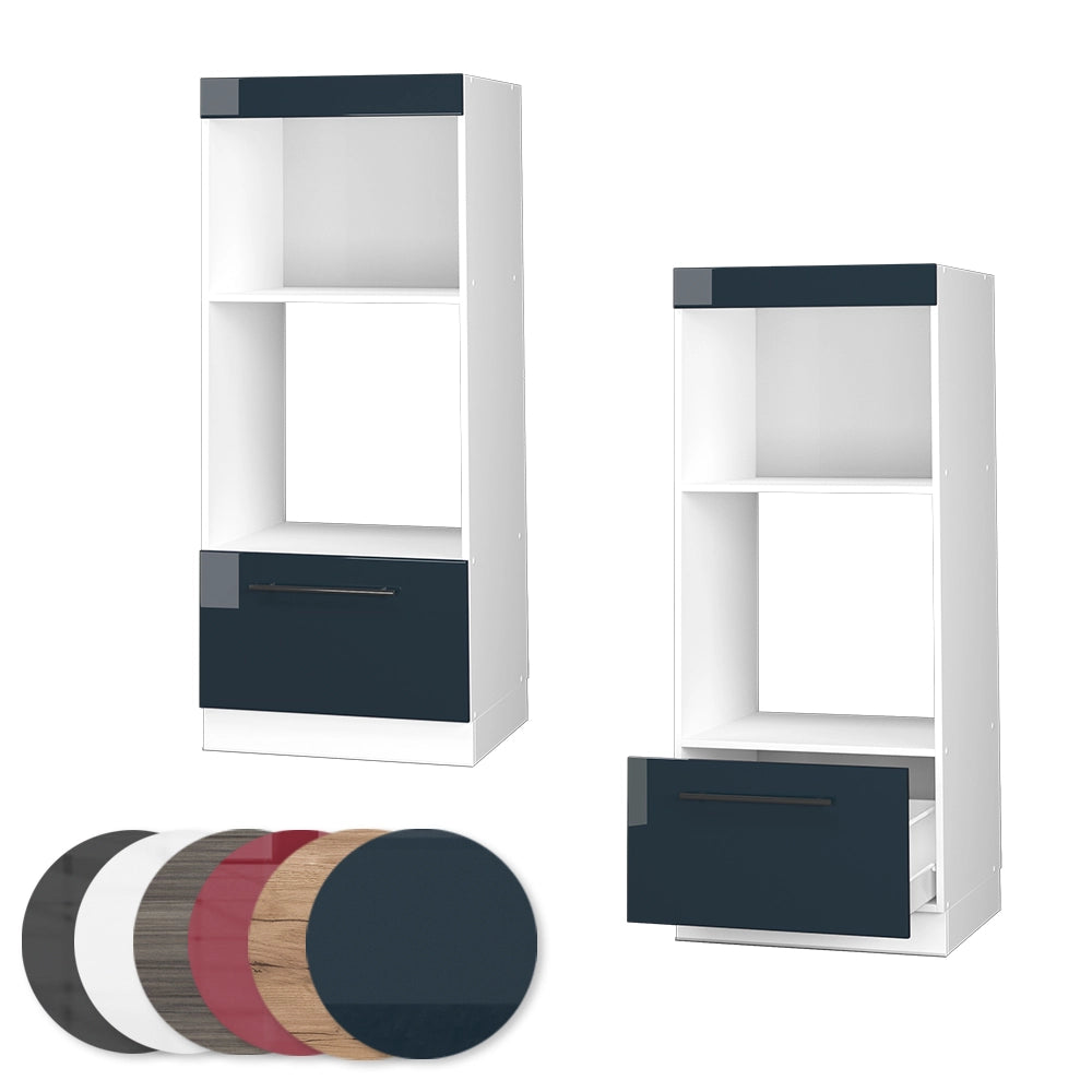 Vicco Set mobili bagno Blu scuro lucido 60 cm aperto