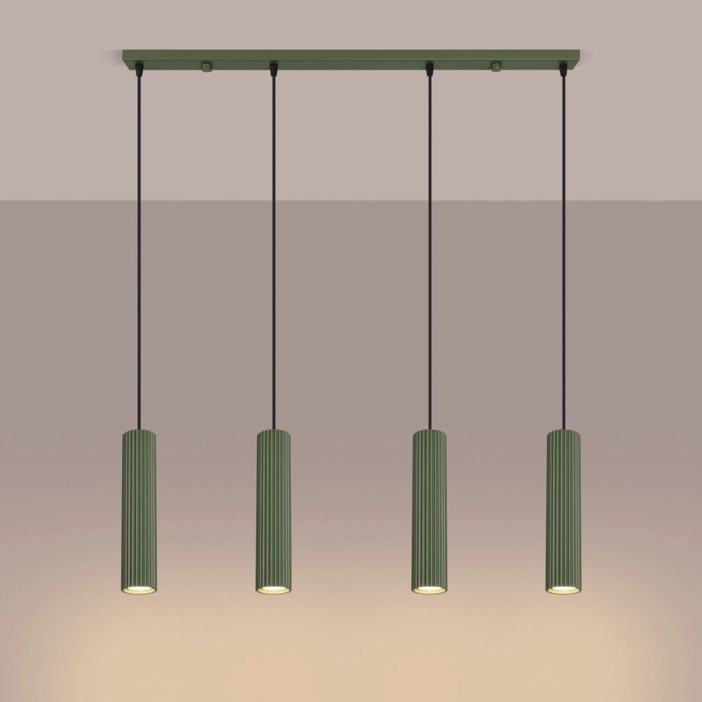 Lampada a sospensione KARBON 4L verde oliva