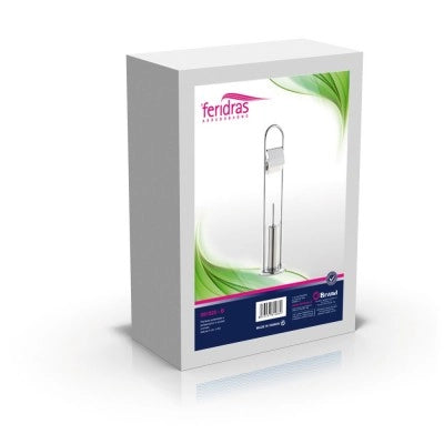 Piantana Porta Rotolo e Porta Scopino h 83 cm in acciaio cromato Moderna
