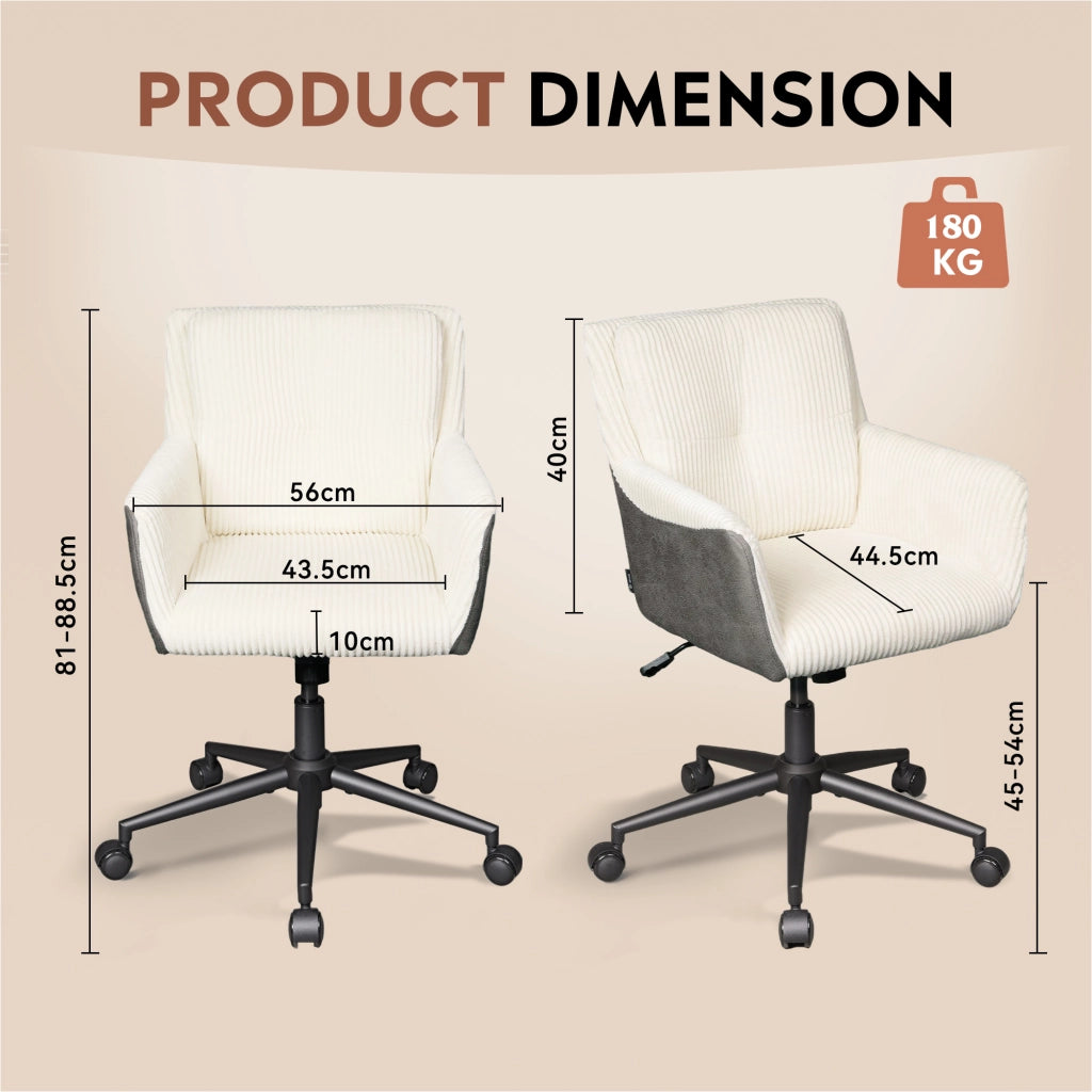 Sedia da ufficio ergonomica reclinabile ¨C zephmum ¨C beige 105¡ã 360¡ã 180kg