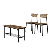 Vicco Panca e sedia Nero/quercia rustico 85 x 46 cm 3 parti