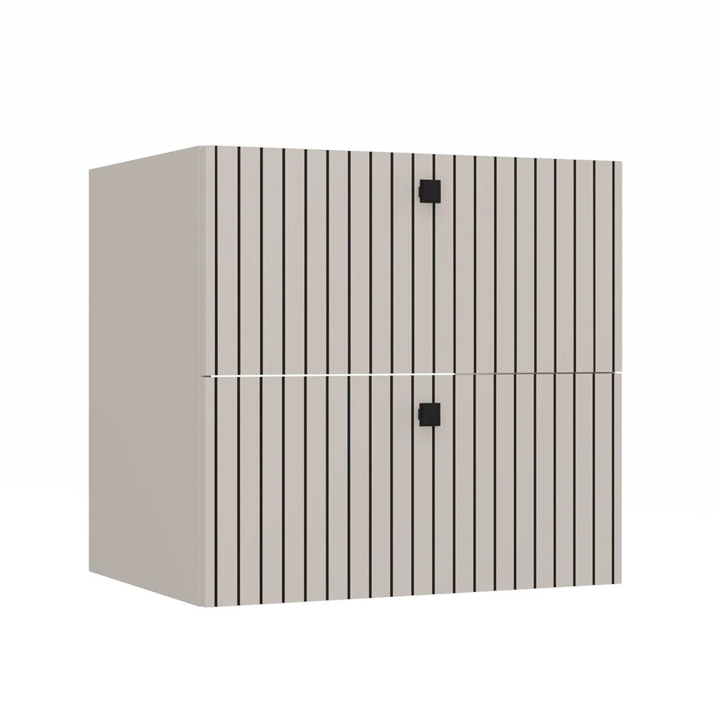 Mobile sottolavabo TIGO 60 2s cashmere 2 cassetti scanalato frontale sospeso