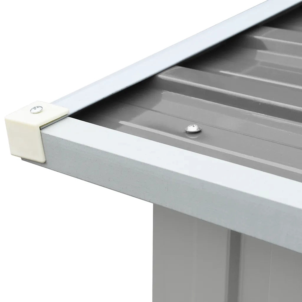 Capannone da Giardino in Acciaio Zincato 330x92x153cm Grigio 44860