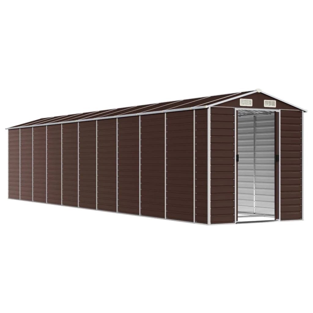 Casetta da giardino cabina ripostiglio casetta da esterno robusta casetta per attrezzi 191 x 895 x 198 cm acciaio zincato marrone 02_0022277