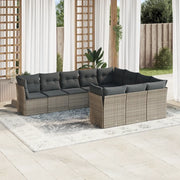 Set Divano da Giardino 10 pz con Cuscini Grigio in Polyrattancod mxl 111321