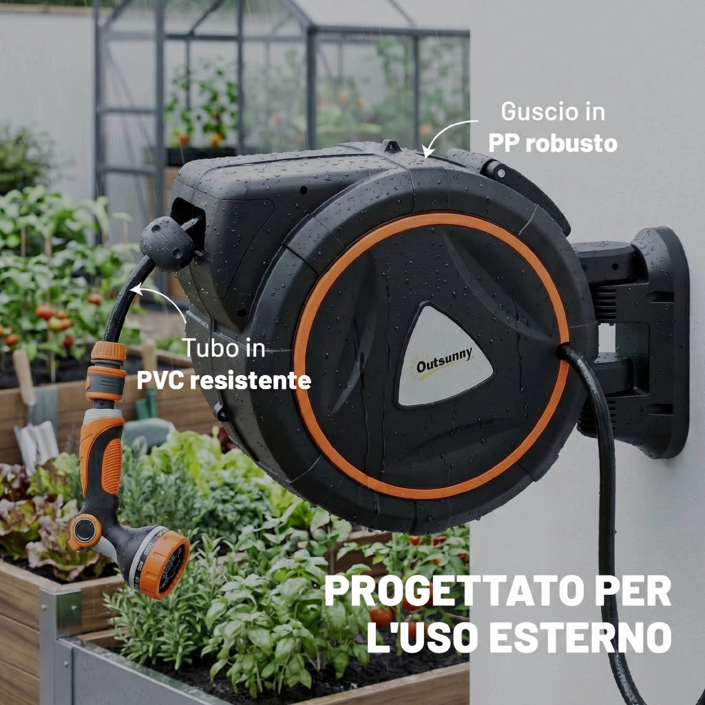Avvolgitubo Retrattile 28+2m con Riavvolgimento Automatico ¨C zephmum ¨C 30m