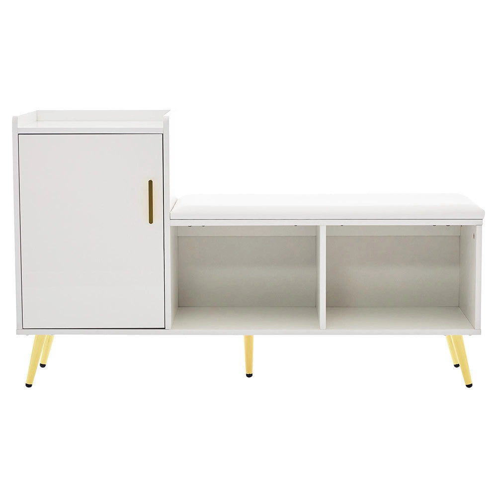 Armadio scarpe con seduta imbottita - Xylo - Accessori dorati per ingresso, corridoio, soggiorno, camera da letto, guardaroba