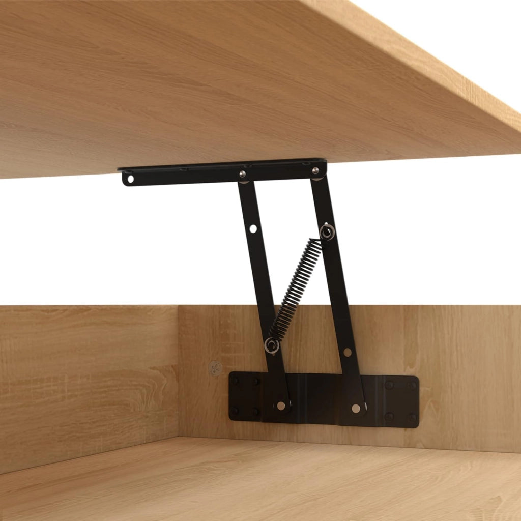 Tavolino quadrato sollevabile EDEN in legno e bianco