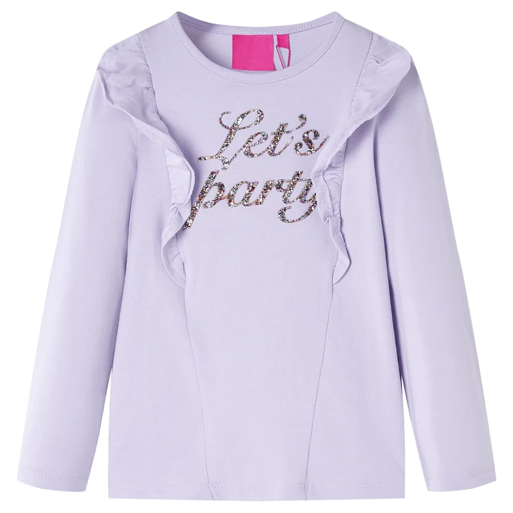 Maglietta Bambina Maniche Lunghe Lilla Chiaro 140cod mxl 84490