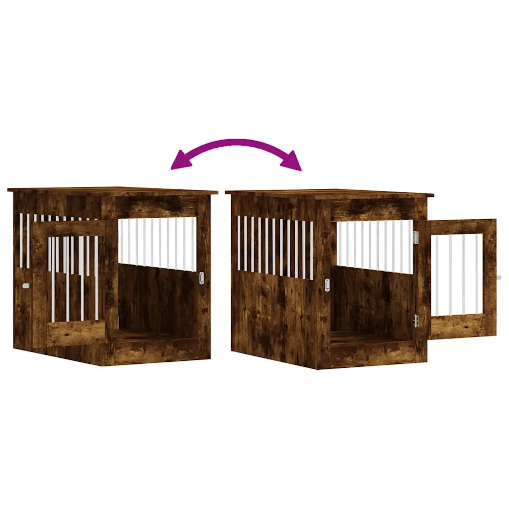 Gabbia Cani da Arredamento Rovere Fumo 55x80x68cm Multistrato CFW6048847