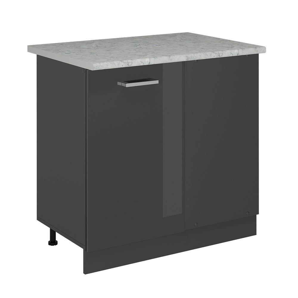 Vicco Mobile ad angolo cucina Antracite lucido 86 cm PL Marmo