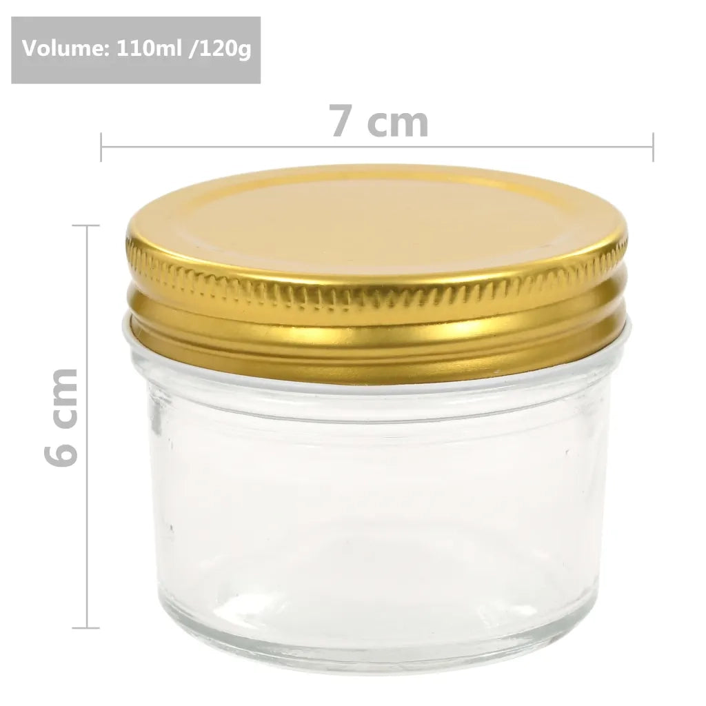 Vaso per Marmellata in Vetro Coperchio Oro 24 pz 110 ml CFW3144202