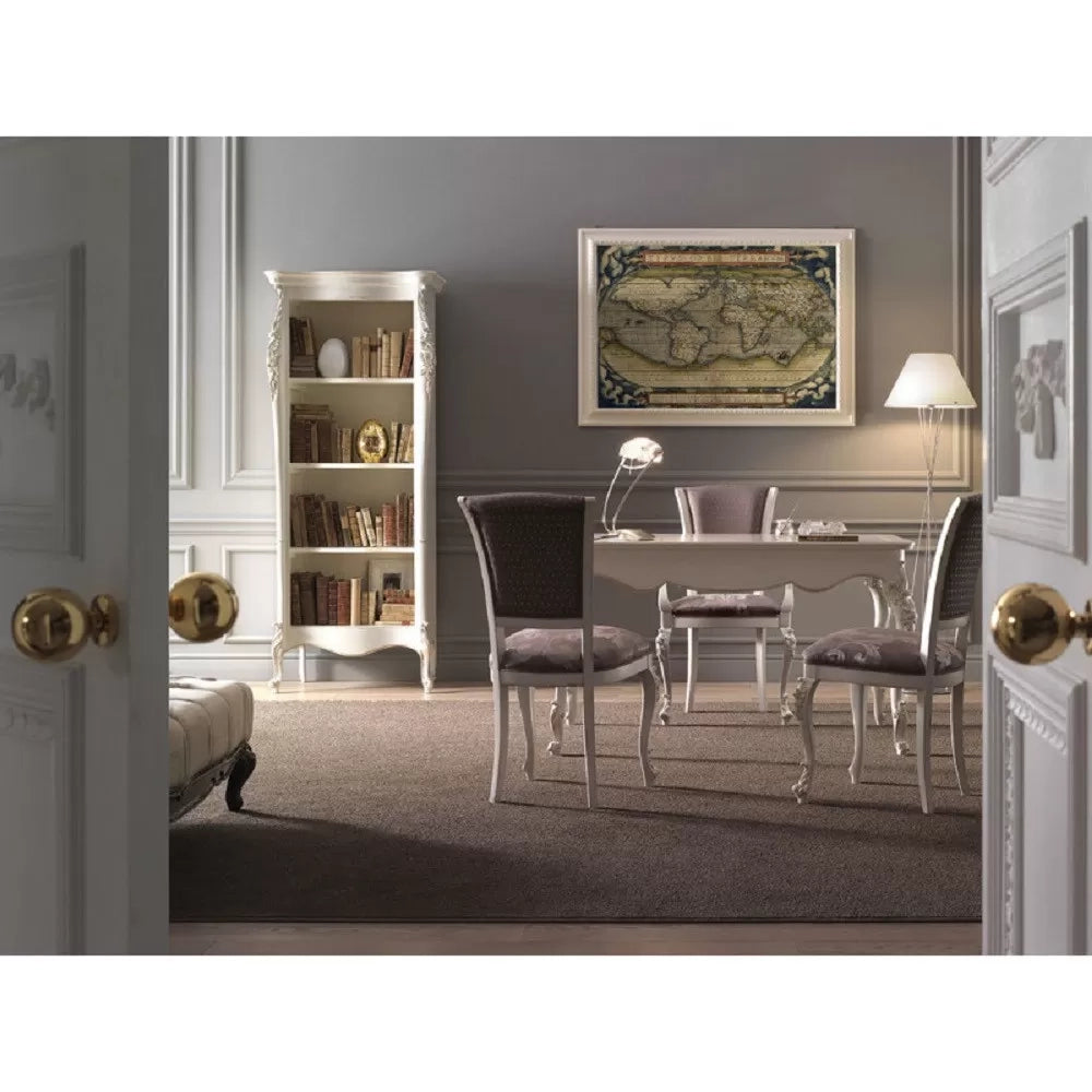 Libreria classica in legno laccato bianco l.82 p.50 h.203 - Mobili 2G
