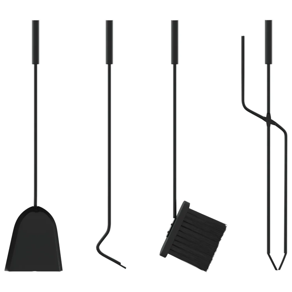 Set di attrezzi per camino 5 pezzi 18x66 cm in acciaio CFW2512936