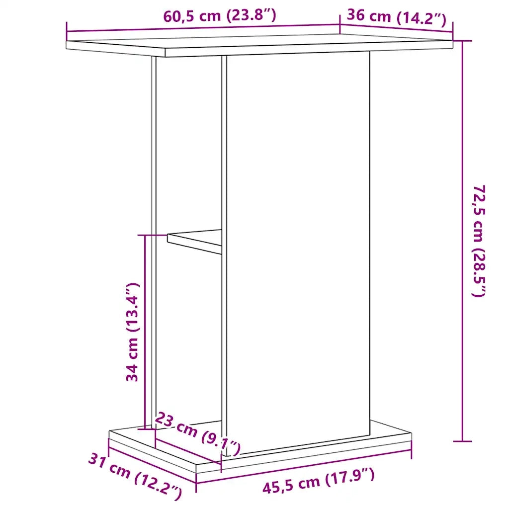 Supporto per Acquario 60,5x36x72,5cm Multistrato Rovere Nero 862157