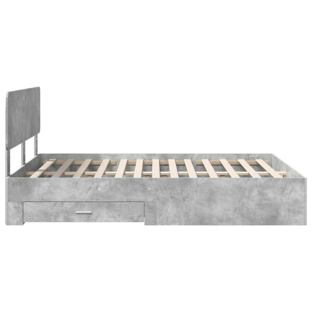 Struttura del letto con testiera Grigio cemento 140 x 200 cm