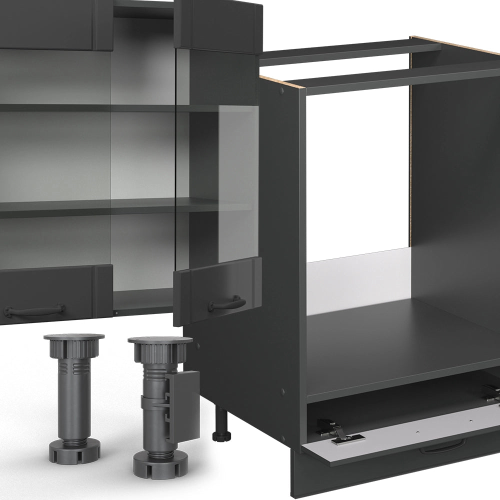 Vicco Cucina componibile Grigio scuro 300 cm , PL Marmo