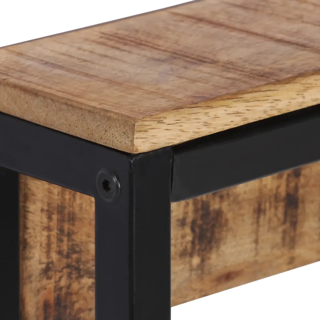 Appendiabiti decorativo in ferro e legno massello di mango con 5 ganci 87 x 10 x 27 cm legno non trattato 02_0047361