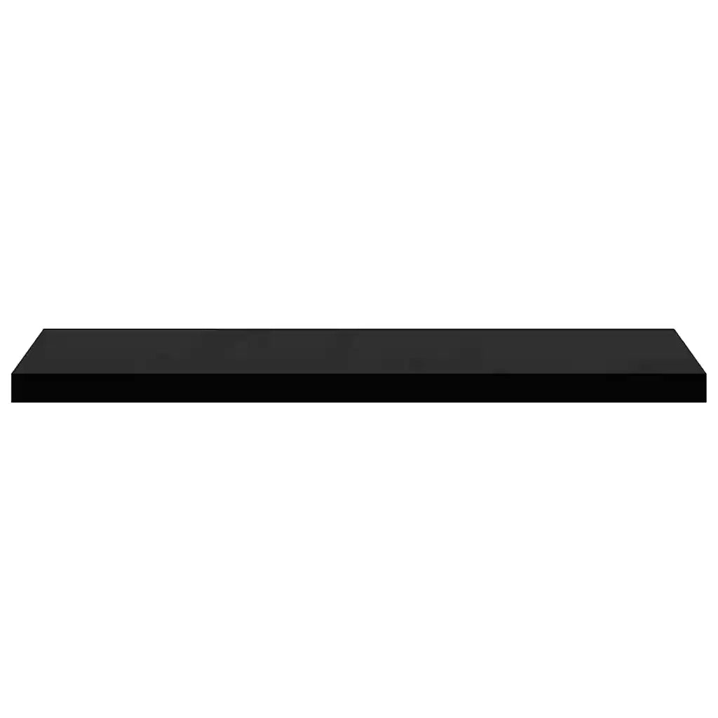 Scaffali a Parete 2 pz Nero Lucido 90x23,5x3,8 cm in MDF cod mxl 33103