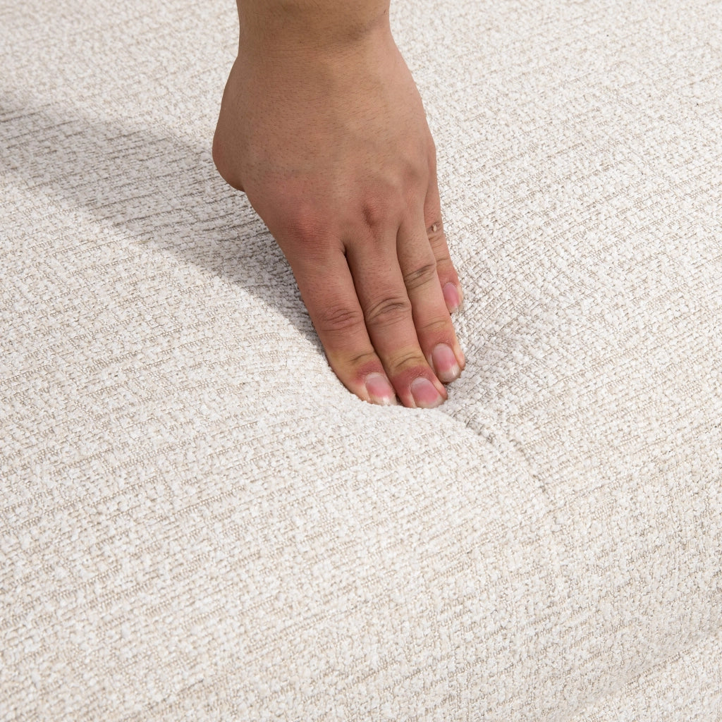 Divano 2 posti tessuto beige ¨C Zephmum ¨C 134x71x82 cm