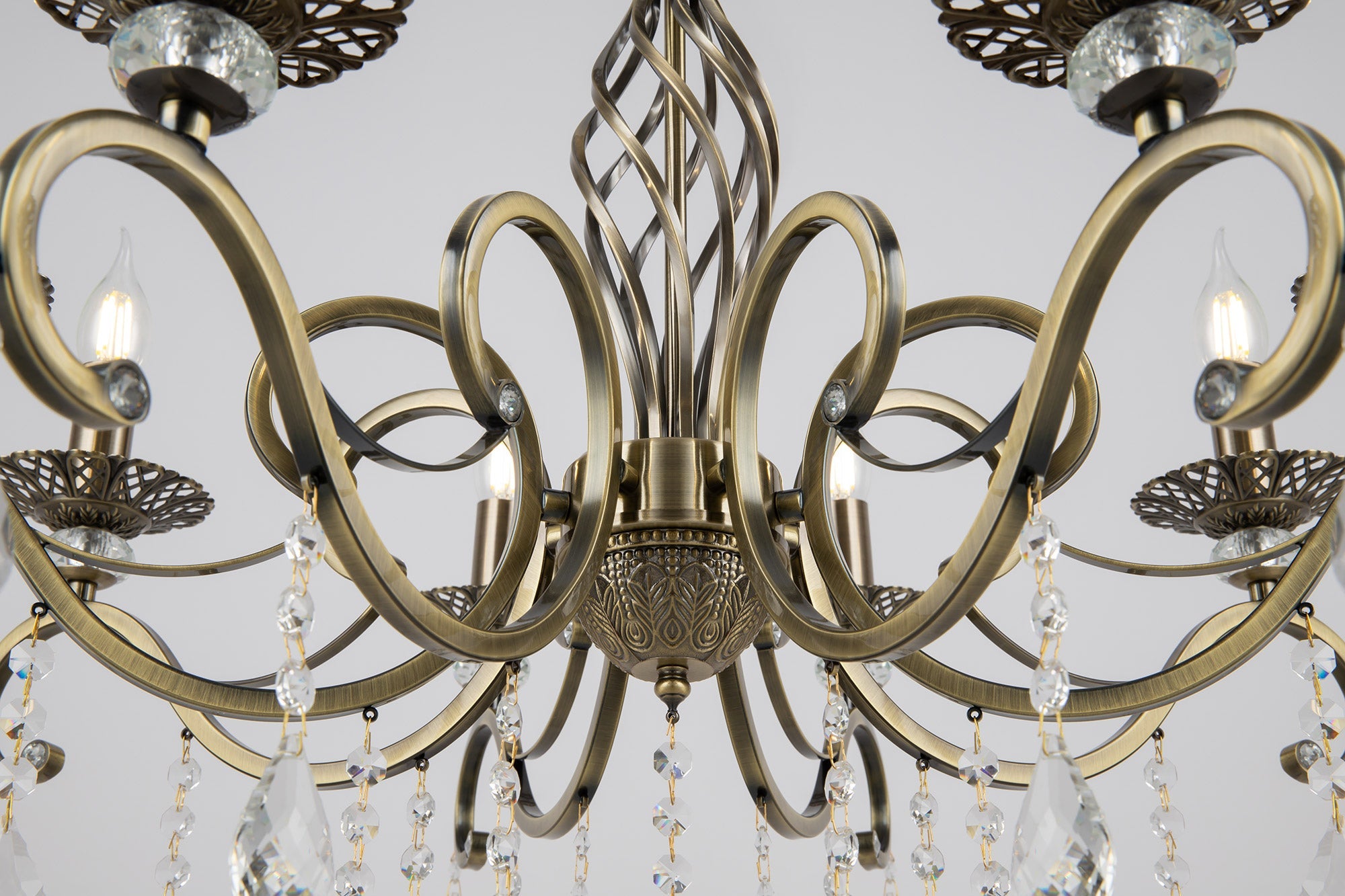 Lampadario Royal Classic in Metallo Grace Ottone