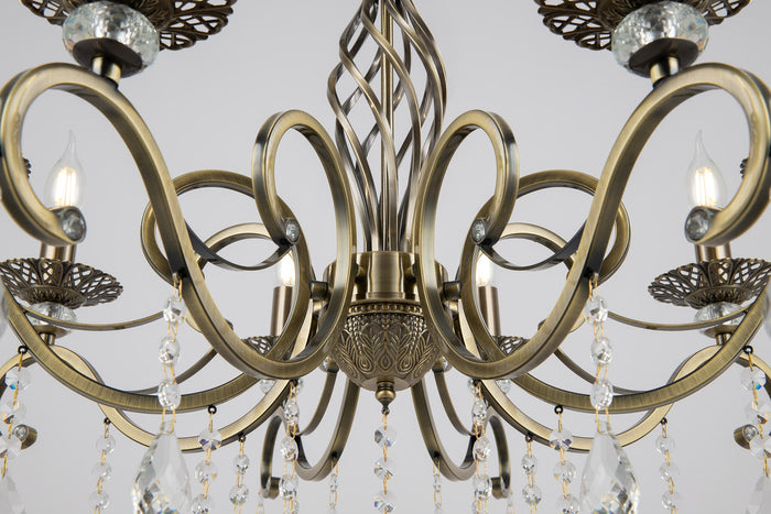 Lampadario Royal Classic in Metallo Grace Ottone