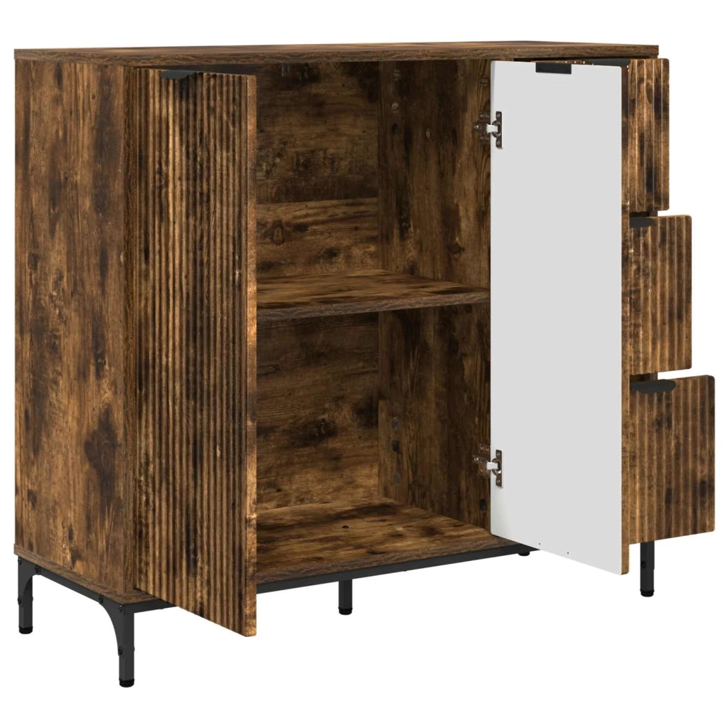 Credenza Rovere fumé 89,5 x 33 x 82 cm Legno multistrato 883459