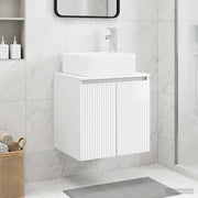 Mobile Lavabo da Parete Bianco Lucido 49,5 x 41 x 63 cm 890406