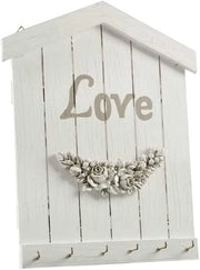 CASETTA PORTA CHIAV IN LEGNO DI COLORE BIANCO 23 X 30 CM