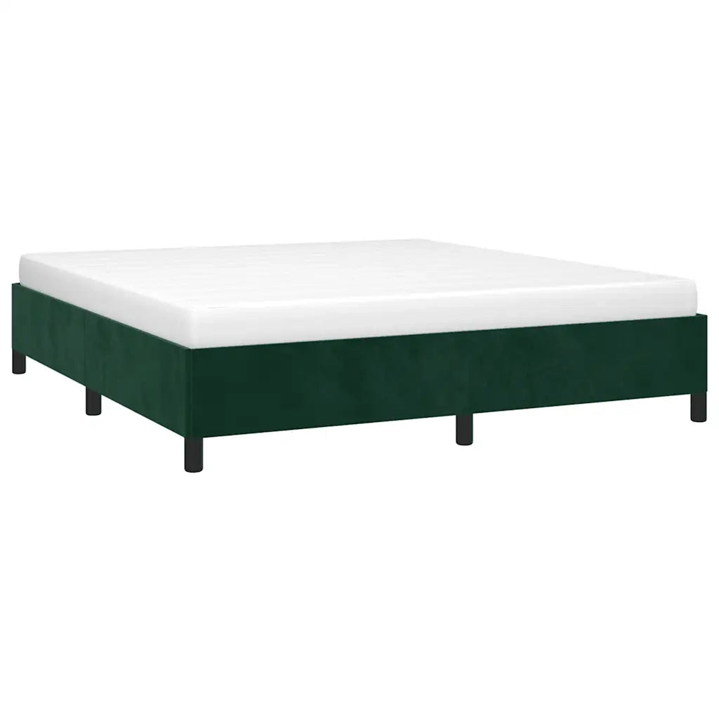 Giroletto senza Materasso Verde Scuro 180x200 cm in Velluto 347339