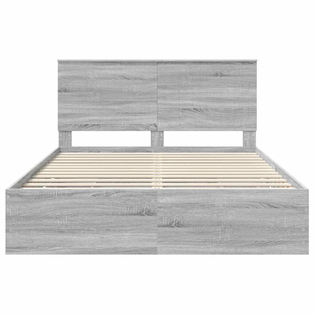 Struttura del letto con cassetto Grigio Sonoma 150 x 200 cm