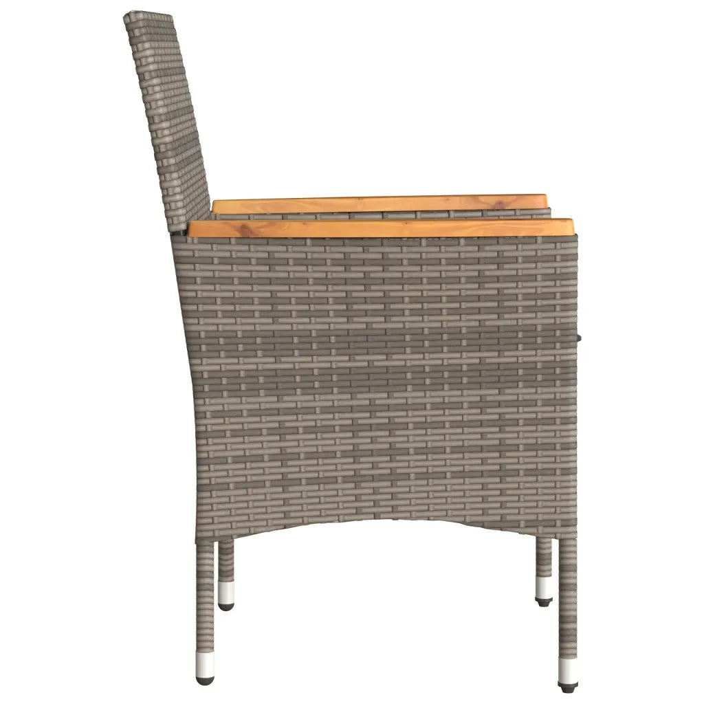 Sedie da Giardino con Cuscini 2 pz | Sedie da Esterno Grigie in Polyrattan