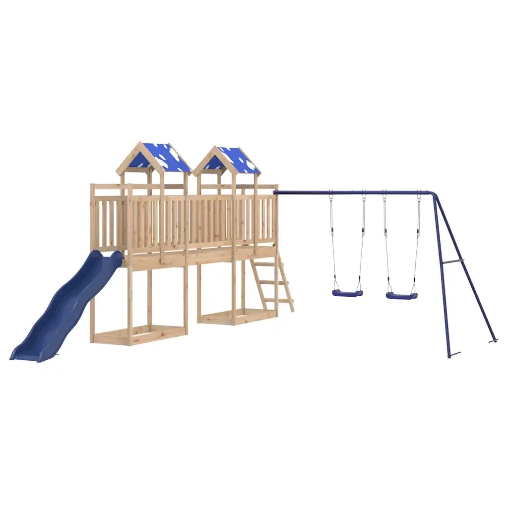 Set da Gioco da Esterno in Legno Massello di Pino