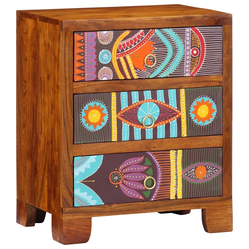 vidaXL Credenza Multicolore 50x35x60 in Legno Massello di Acacia