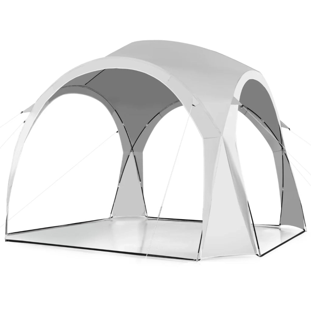 Tenda da sole 327 x 327 x 270 cm per 6-8 persone design moderno con protezione solare UPF50 atmosfera da giardino poliestere bianco 20_0012146