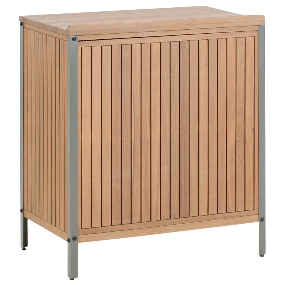 Mobile da giardino in legno di acacia 2 ante 2 ripiani 50 x 80 x 92 cm in legno massello Marrone giardino Cucina Sala da pranzo