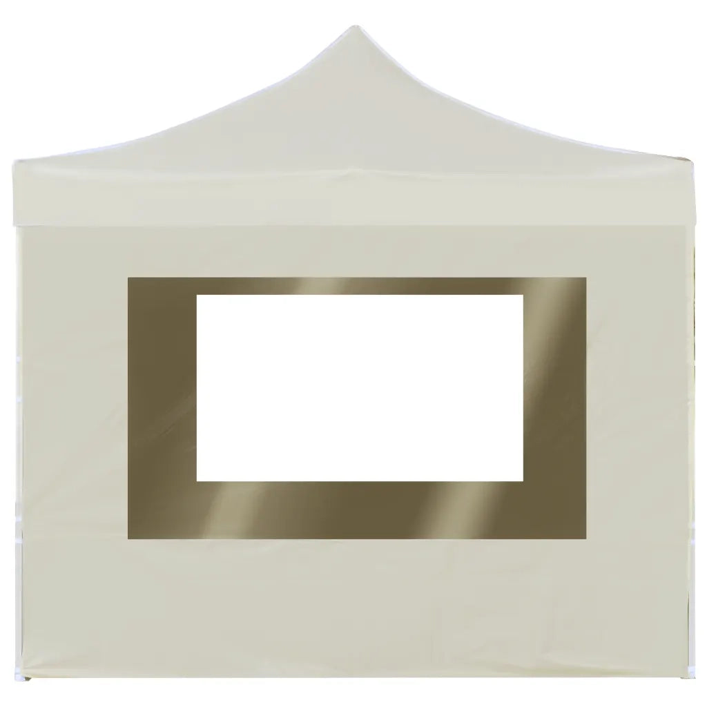 Gazebo Professionale Pieghevole Alluminio con Pareti 3x3m Crema 45486