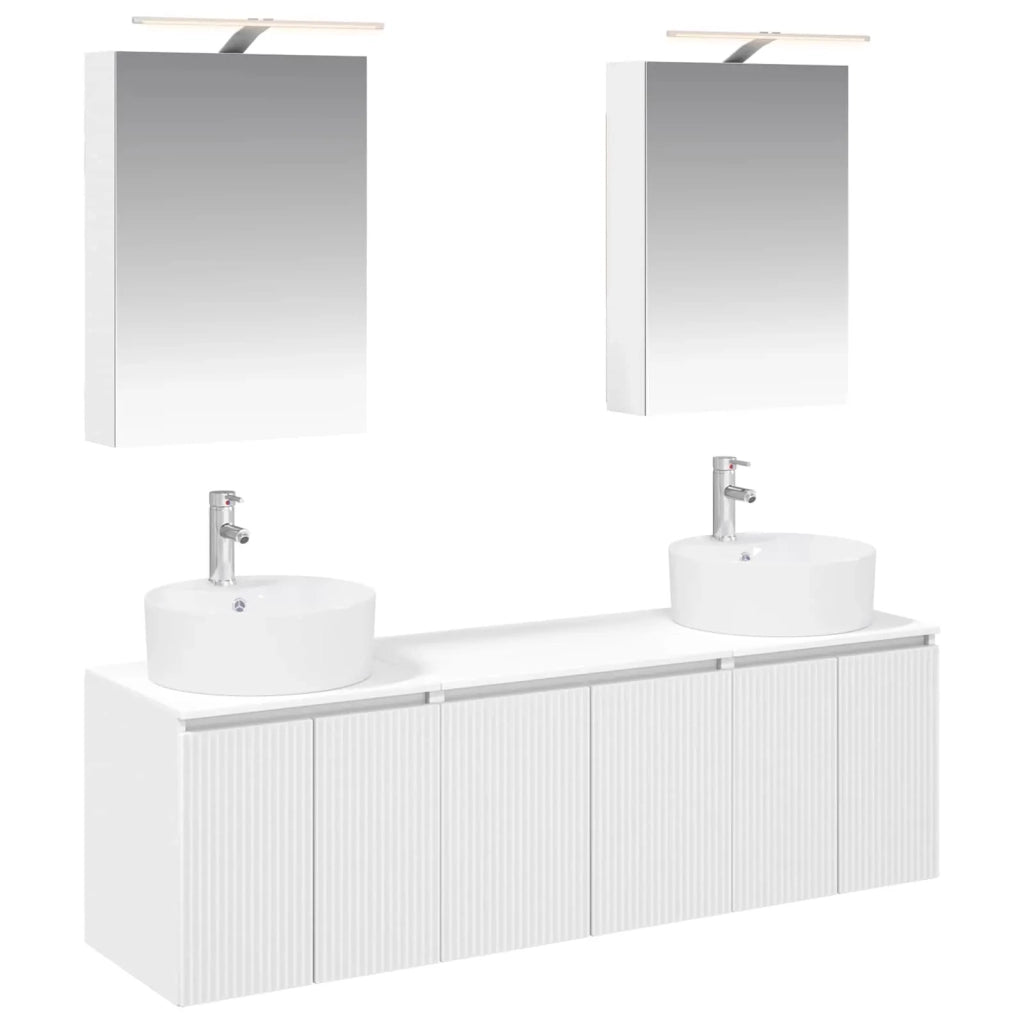 Set di Armadi da Bagno 5 pcs Bianco Legno ingegnerizzato 3406431